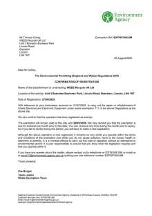 T11 Permit for WEEE-RecycleUK