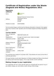Waste Carriers Licence for WEEE-RecycleUK